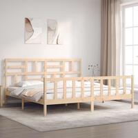 Sengeramme uden madras 200x200 cm massivt fyrretræ