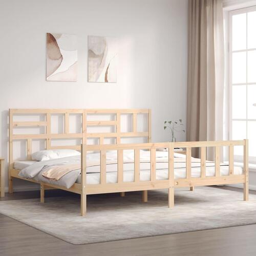 Sengeramme uden madras 200x200 cm massivt fyrretræ