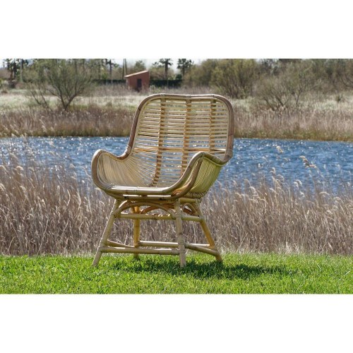 Havestol i spanskrør, natur/multifarvet - Bali, H 92 cm