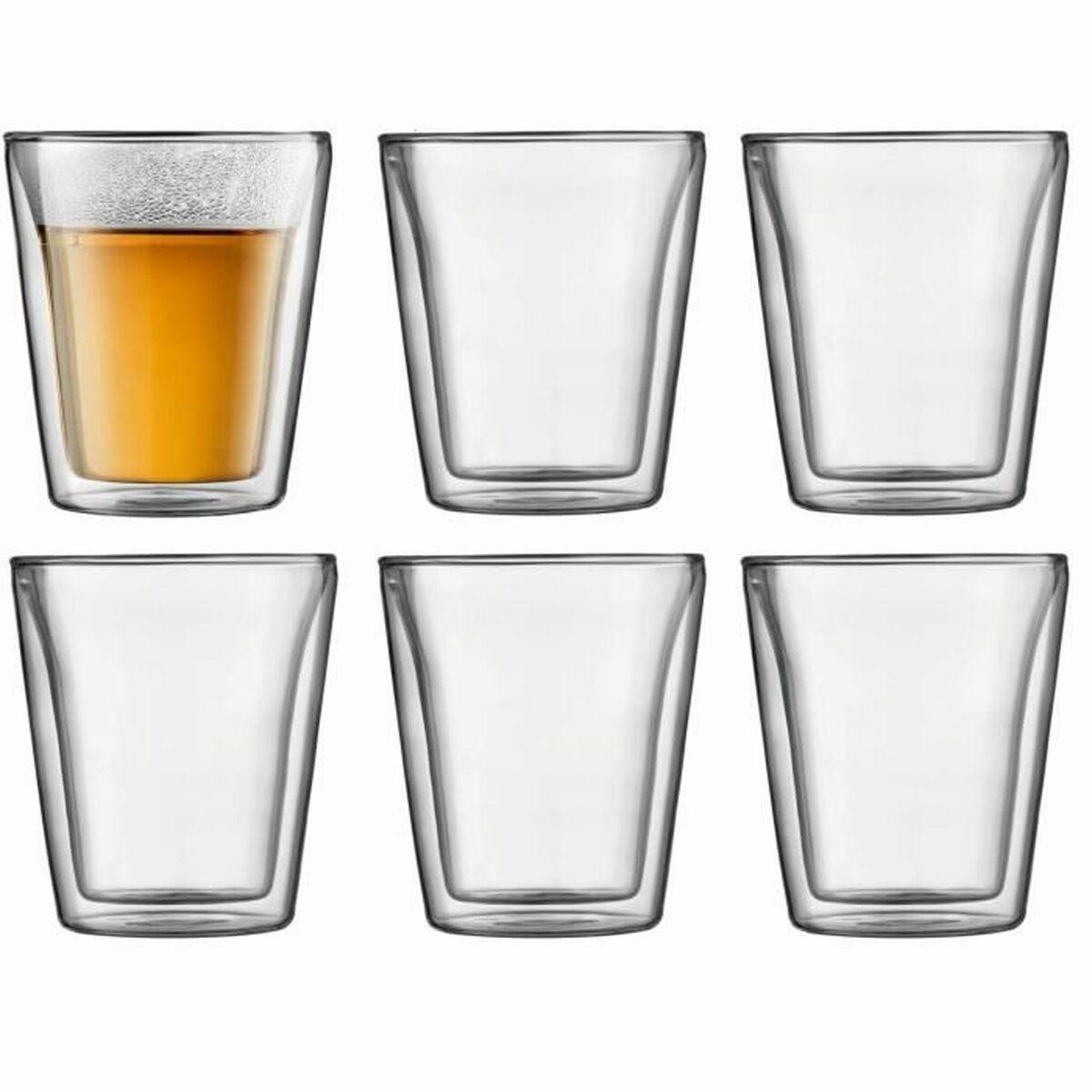 Bodum glassæt - 6 drikkeglas, 200 ml, gennemsigtig borosilikatglas