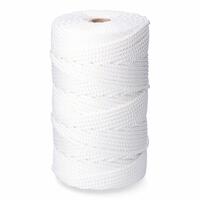 Snørebånd, ledning EDM 87919 Hvid Polyester 6 mm x 200 m Fletning