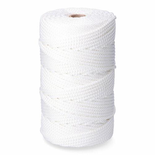 Snørebånd, ledning EDM 87919 Hvid Polyester 6 mm x 200 m Fletning