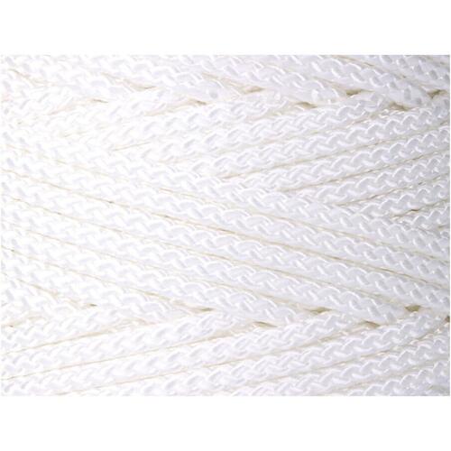 Snørebånd, ledning EDM 87919 Hvid Polyester 6 mm x 200 m Fletning