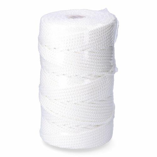 Snørebånd, ledning EDM 87919 Hvid Polyester 6 mm x 200 m Fletning