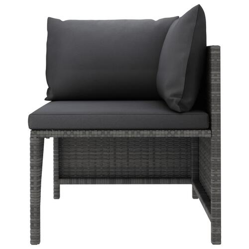 Sofasæt 5 dele med hynder polyrattan grå