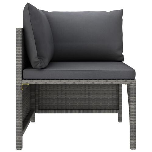 Sofasæt 5 dele med hynder polyrattan grå