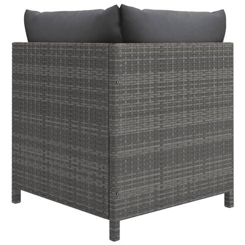 Sofasæt 5 dele med hynder polyrattan grå