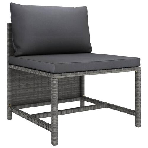 Sofasæt 5 dele med hynder polyrattan grå