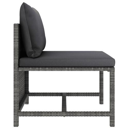 Sofasæt 5 dele med hynder polyrattan grå