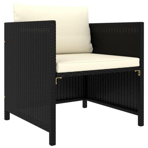 Sofasæt til haven 4 dele med hynder polyrattan sort
