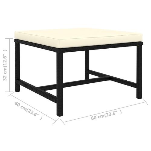 Sofasæt til haven 4 dele med hynder polyrattan sort