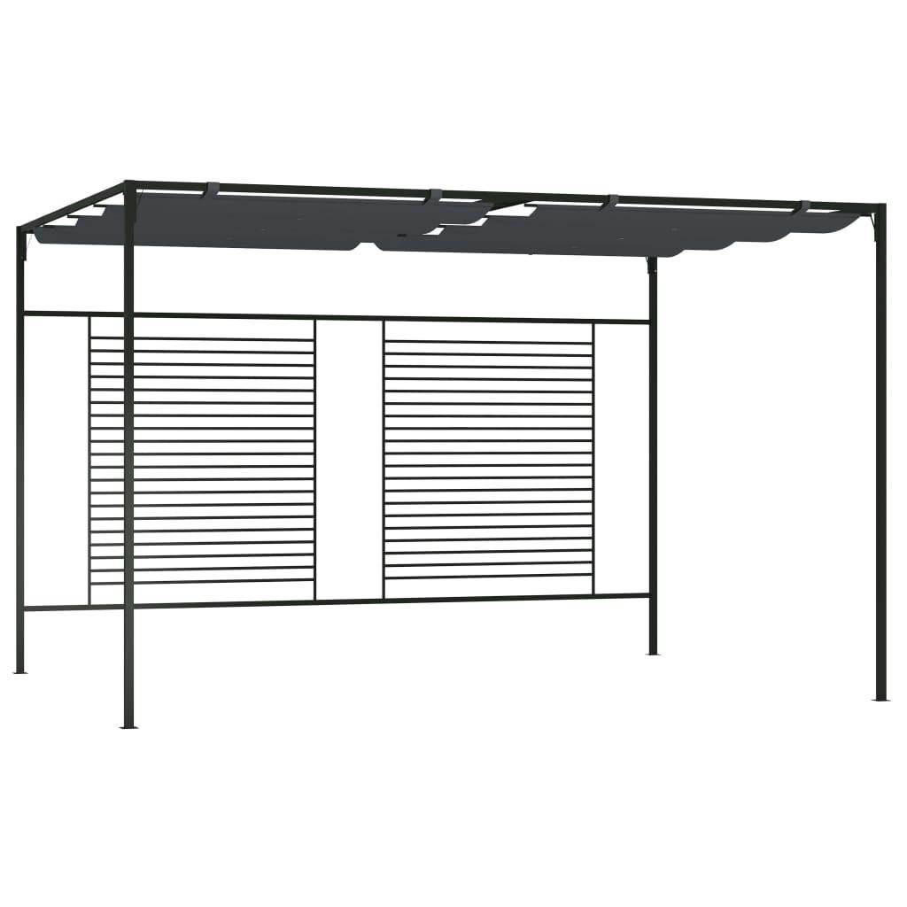 Havepavillon med udtrækkeligt tag 4x3x2,3 m 180 g/m² antracit