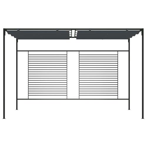 Havepavillon med udtrækkeligt tag 4x3x2,3 m 180 g/m² antracit