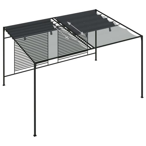 Havepavillon med udtrækkeligt tag 4x3x2,3 m 180 g/m² antracit