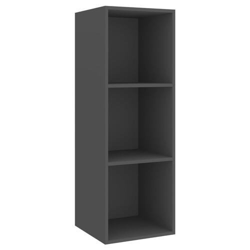 Væghængt tv-skab 37x37x107 cm konstrueret træ grå