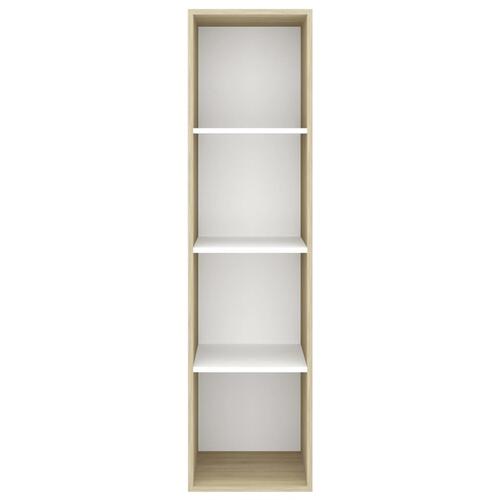 Væghængt tv-skab 37x37x142,5 cm konstrueret træ sonoma-eg hvid