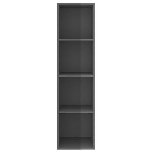 Væghængt tv-skab 37x37x142,5 cm konstrueret træ grå højglans