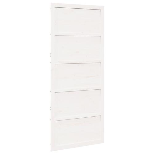 Lade Dør Hvid 80x208 cm Solid Træ Fyrretræ