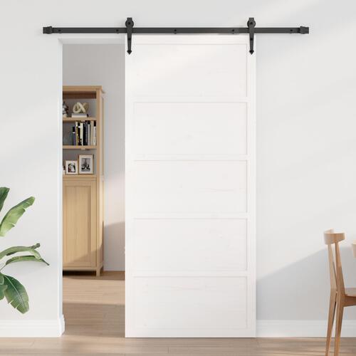 Lade Dør Hvid 80x208 cm Solid Træ Fyrretræ