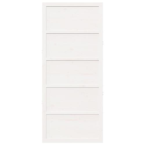 Lade Dør Hvid 80x208 cm Solid Træ Fyrretræ