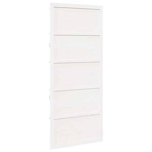 Lade Dør Hvid 80x208 cm Solid Træ Fyrretræ