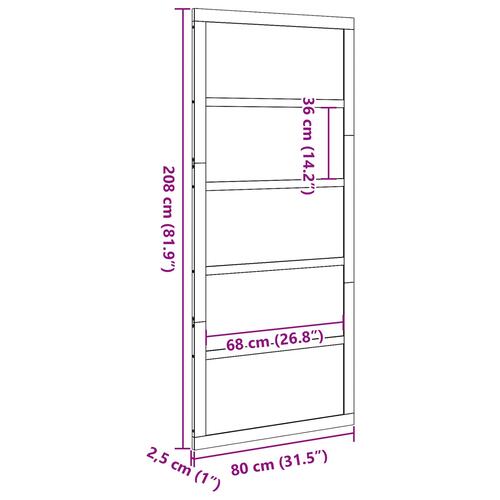 Lade Dør Hvid 80x208 cm Solid Træ Fyrretræ