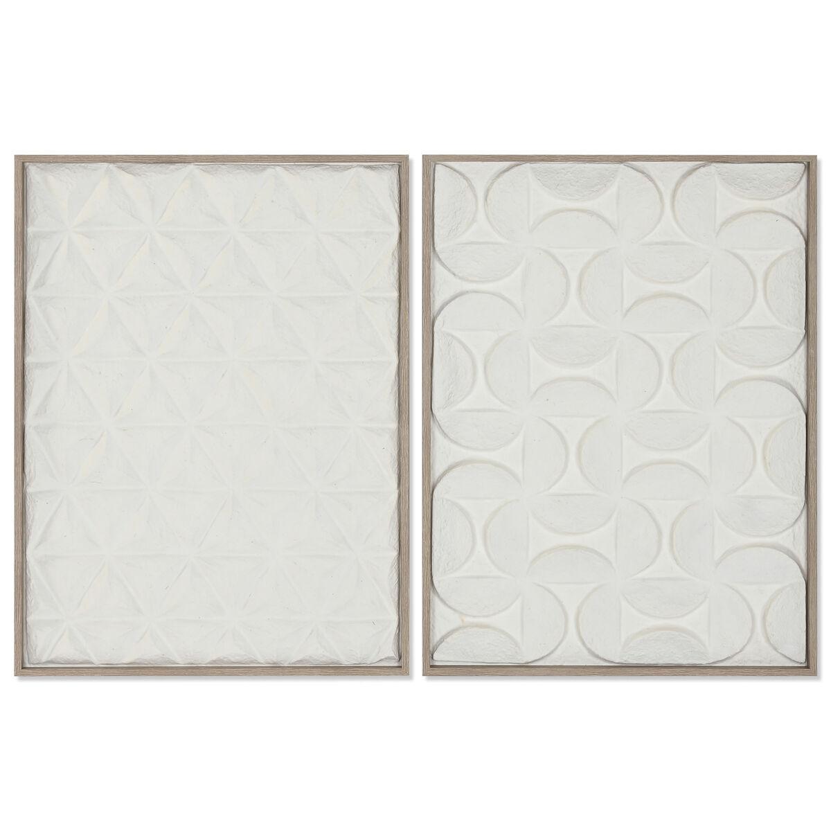 3D maleri i papir og polystyren - 60 × 3 × 80 cm (hvid/natur)