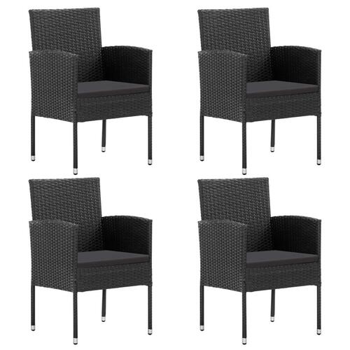 Havestole 4 stk. polyrattan sort