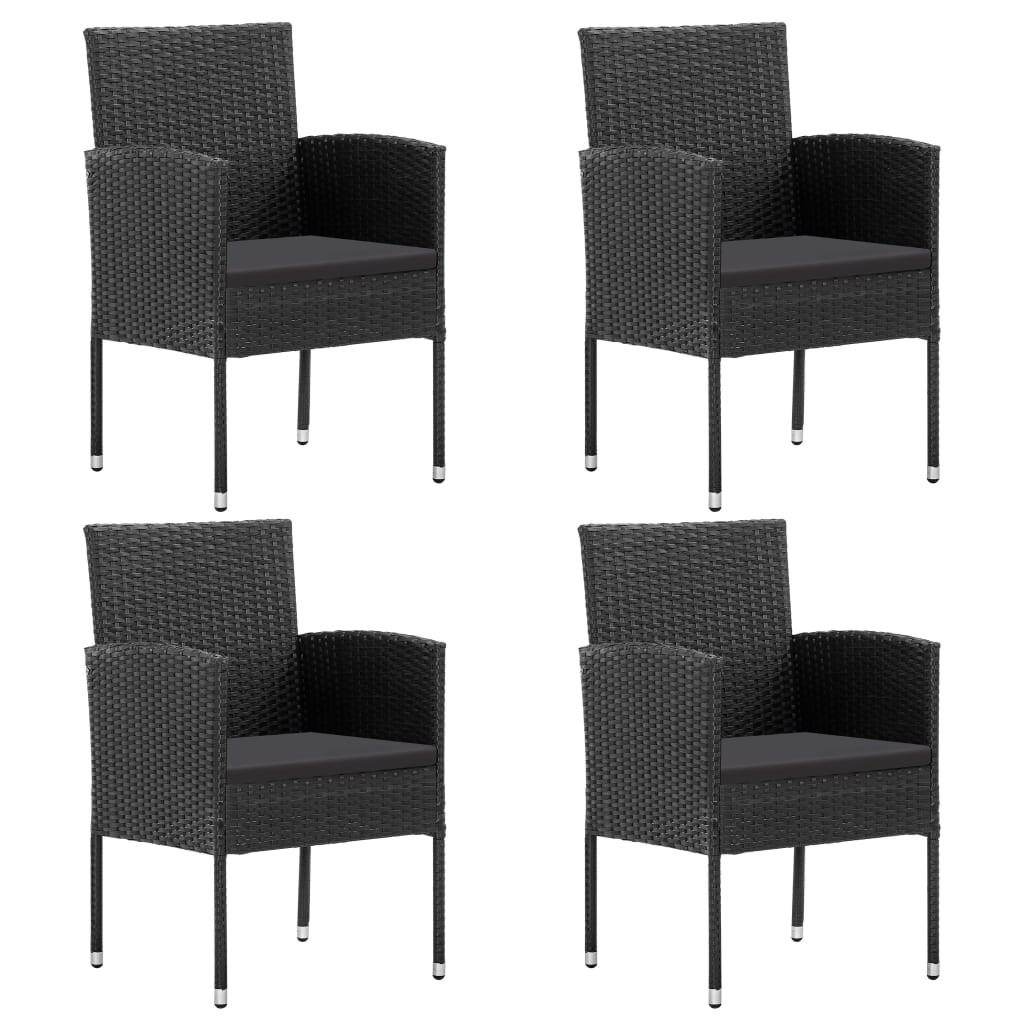Havestole 4 stk. polyrattan sort