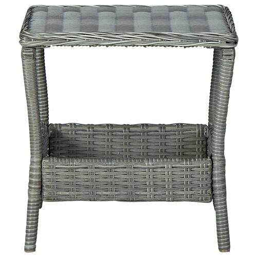 Havebord 45x45x46,5 cm polyrattan lysegrå