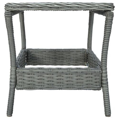 Havebord 45x45x46,5 cm polyrattan lysegrå
