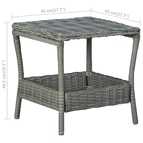 Havebord 45x45x46,5 cm polyrattan lysegrå