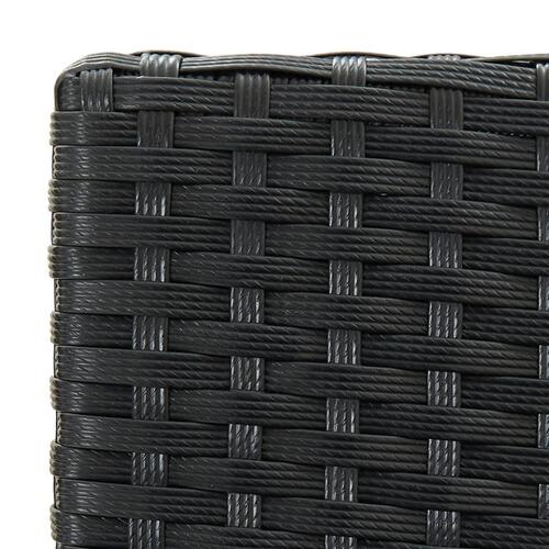 Barstole til haven med hynder 4 stk. polyrattan sort