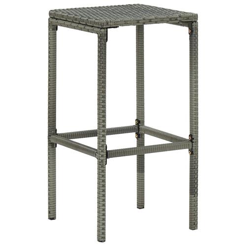 Barstole med hynder 3 stk. polyrattan grå