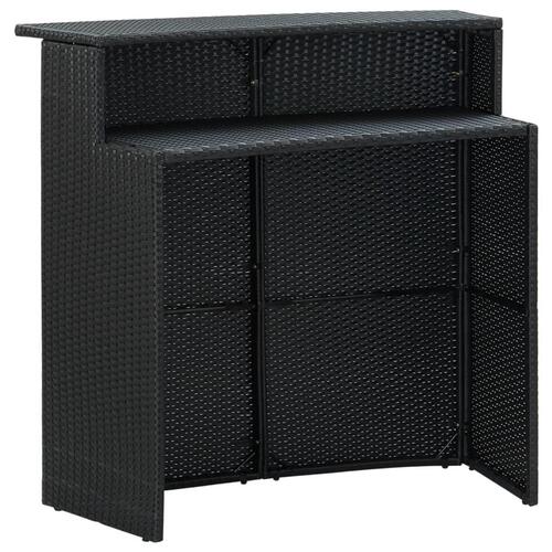 Barbord til haven 120x55x110 cm polyrattan sort