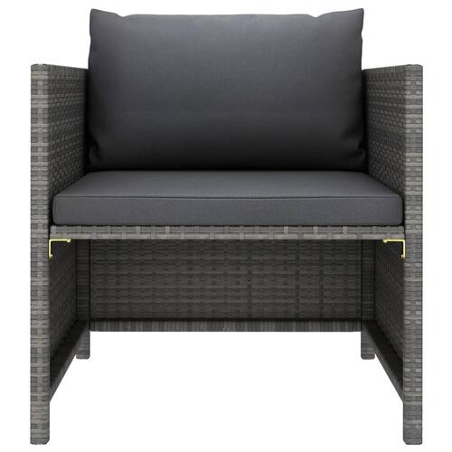 Havesofasæt 4 dele med hynder polyrattan grå
