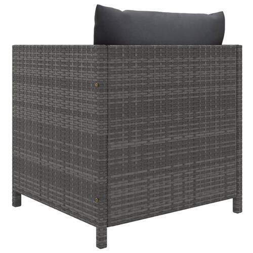 Havesofasæt 4 dele med hynder polyrattan grå