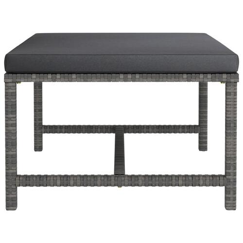Havesofasæt 4 dele med hynder polyrattan grå