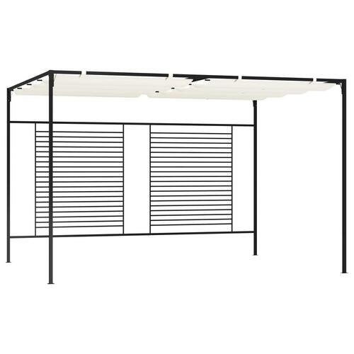 Havepavillon med udtrækkeligt tag 3x4x2,3 m 180 g/m² creme