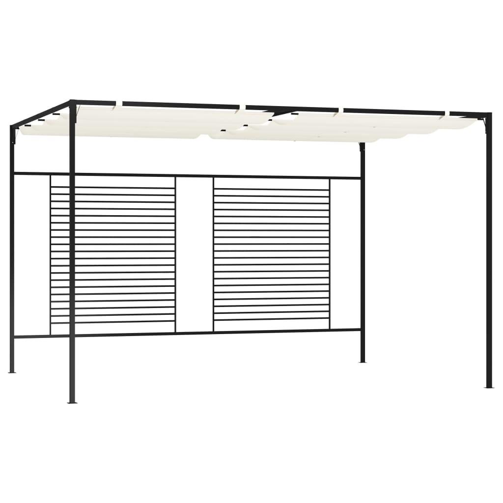 Havepavillon med udtrækkeligt tag 3x4x2,3 m 180 g/m² creme