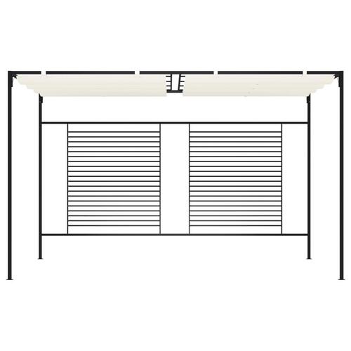 Havepavillon med udtrækkeligt tag 3x4x2,3 m 180 g/m² creme