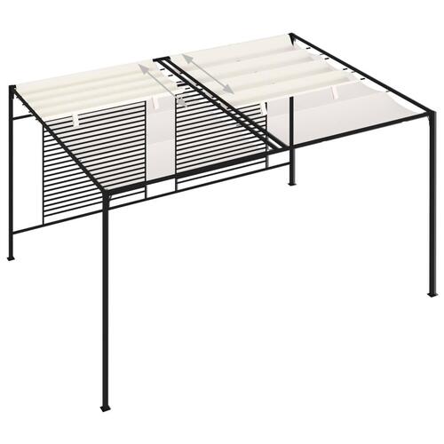 Havepavillon med udtrækkeligt tag 3x4x2,3 m 180 g/m² creme