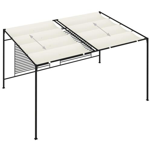 Havepavillon med udtrækkeligt tag 3x4x2,3 m 180 g/m² creme