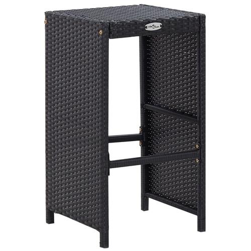 Udendørs barsæt 9 dele polyrattan sort