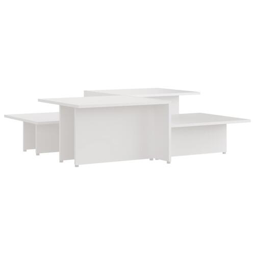 Sofaborde 2 dele 111,5x50x33 cm spånplade hvid