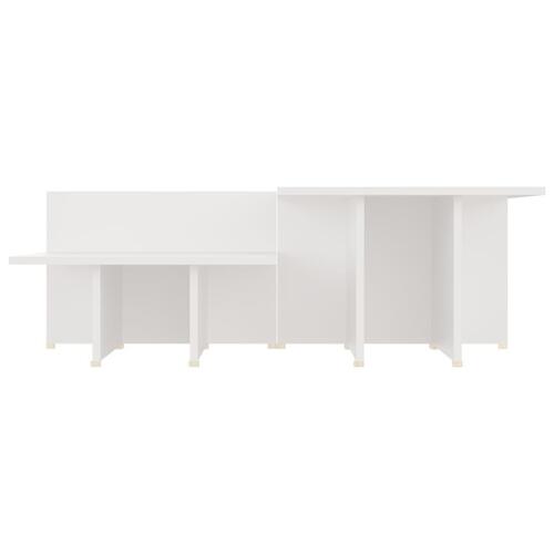 Sofaborde 2 dele 111,5x50x33 cm spånplade hvid
