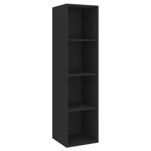 Væghængt tv-skab 37x37x142,5 cm konstrueret træ sort