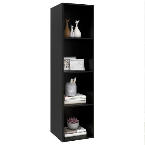 Væghængt tv-skab 37x37x142,5 cm konstrueret træ sort