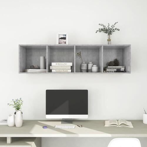 Væghængt tv-skab 37x37x142,5 cm konstrueret træ betongrå