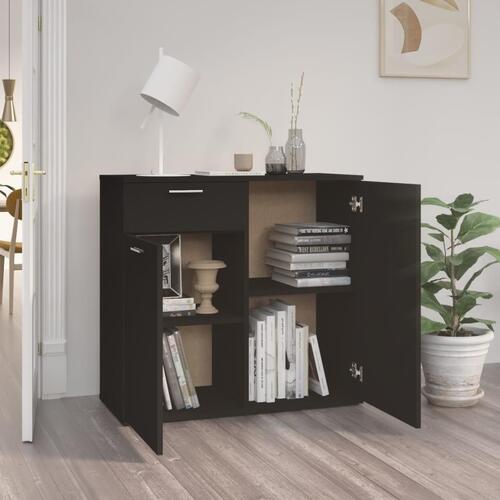 Skænk 80x36x75 cm konstrueret træ sort